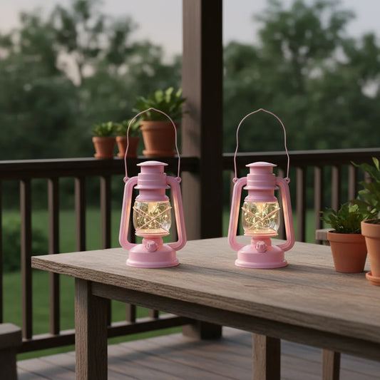 Vintage Plastic Decorative Lanterns Warm LED Fairy Lights