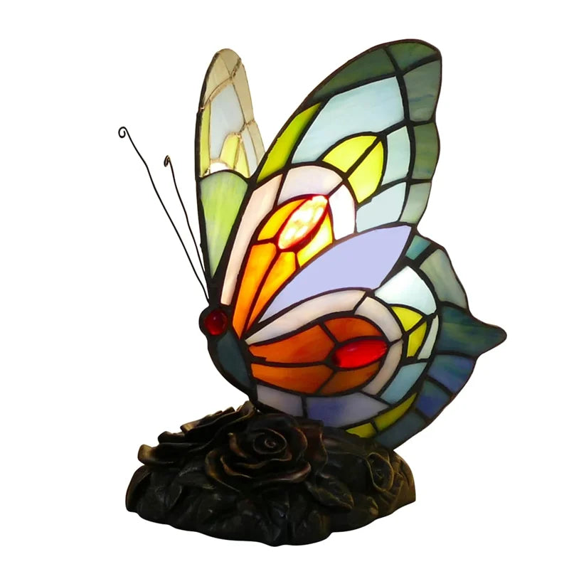 Beautiful Butterfly Lamp Style Stained Glass Table Lamp