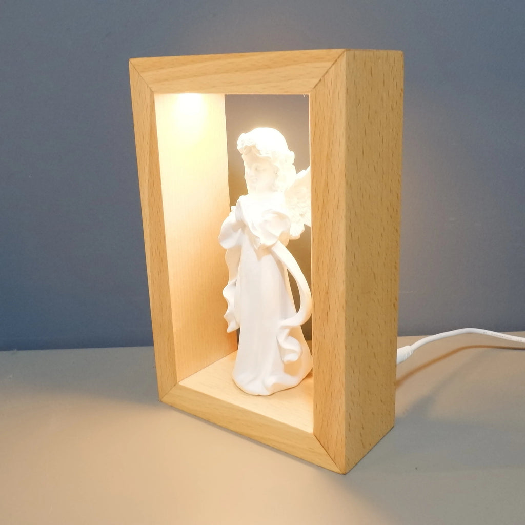 Resin Angel Statue Religious Night Light