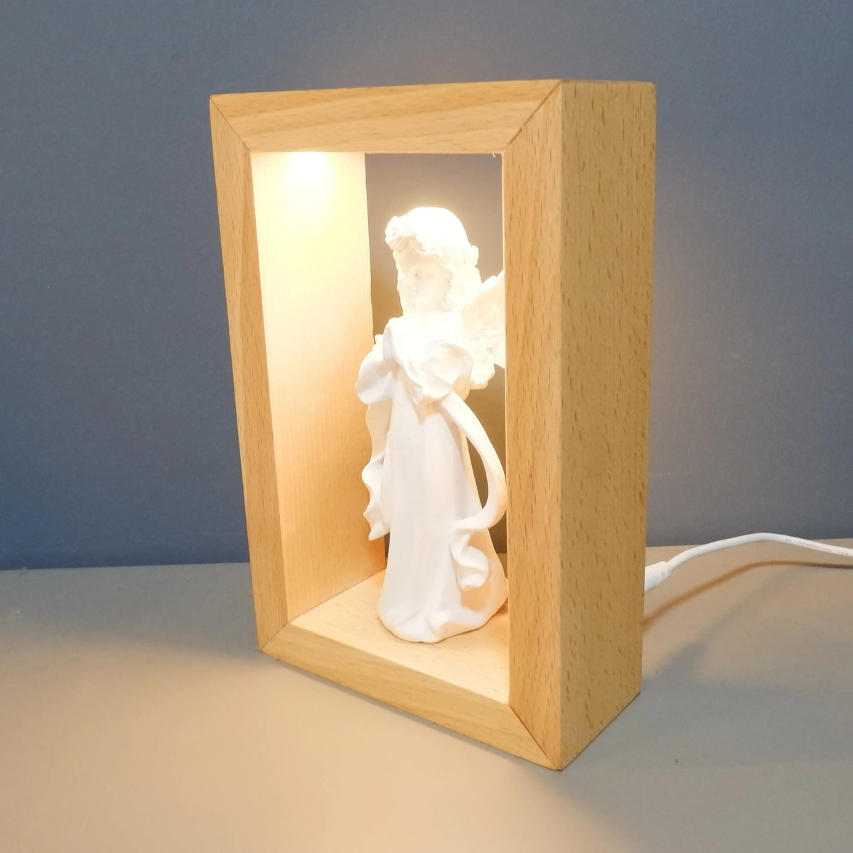 Resin Angel Statue Religious Night Light