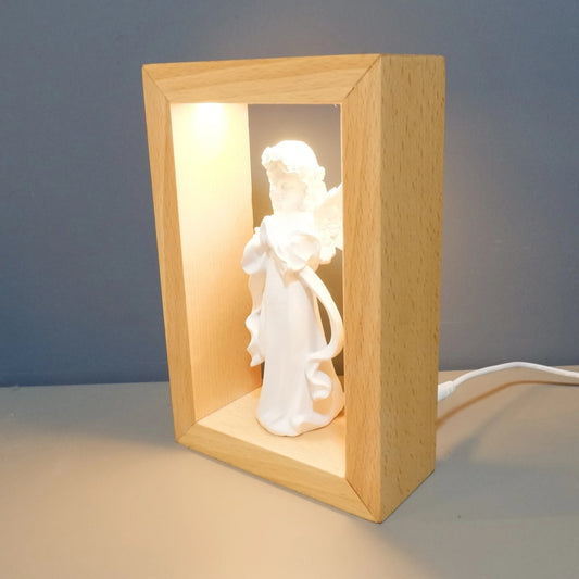 Resin Angel Statue Religious Night Light