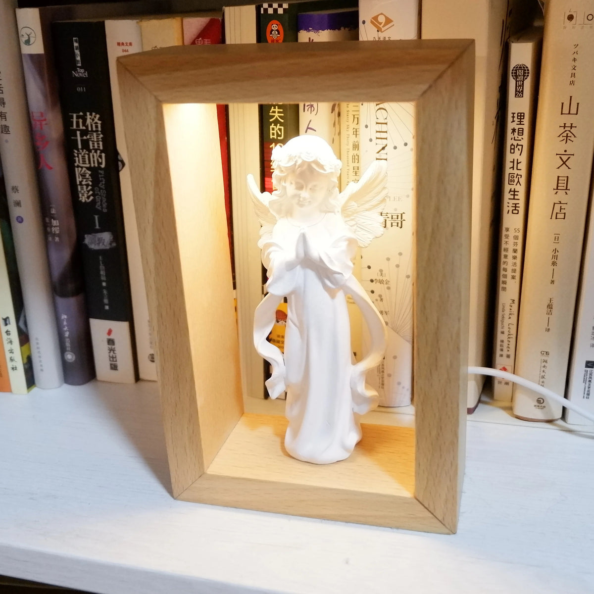 Resin Angel Statue Religious Night Light