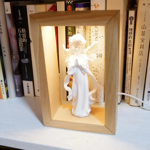Resin Angel Statue Religious Night Light