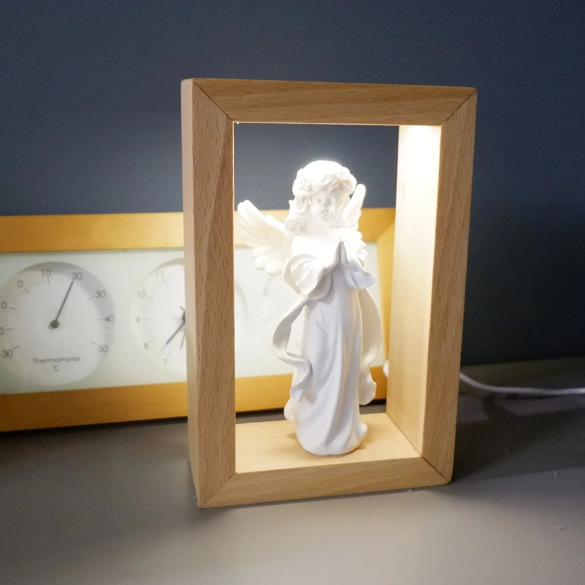 Resin Angel Statue Religious Night Light