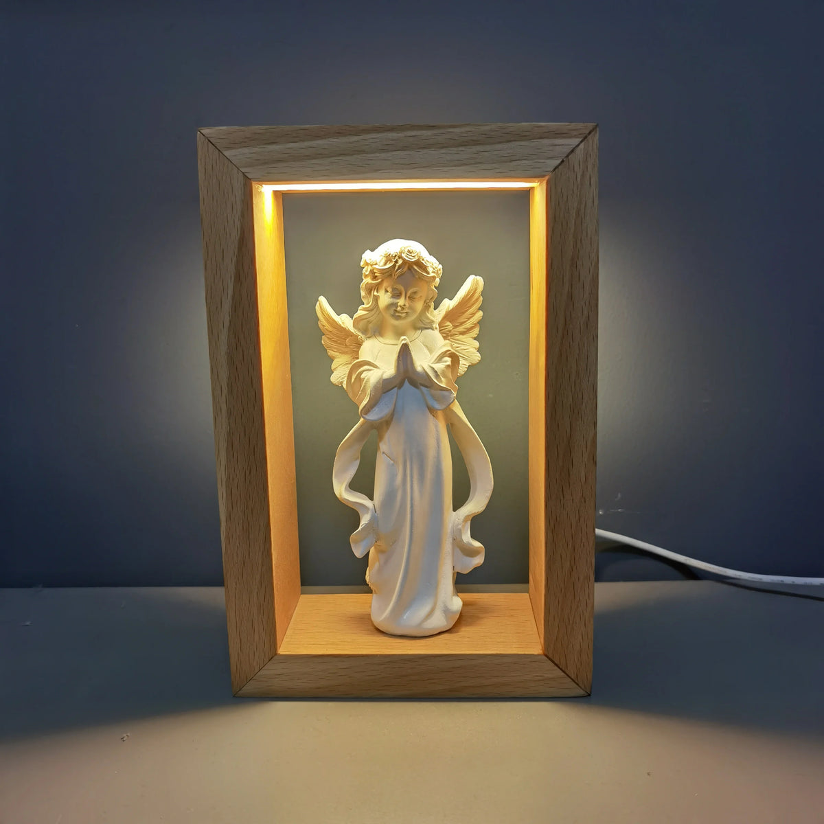 Resin Angel Statue Religious Night Light