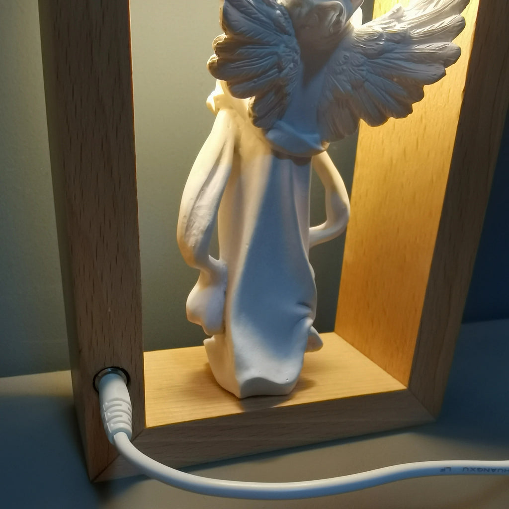 Resin Angel Statue Religious Night Light